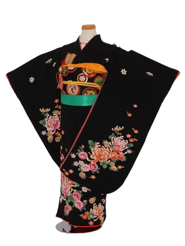 七五三(7歳女児)498/黒紅葉菊