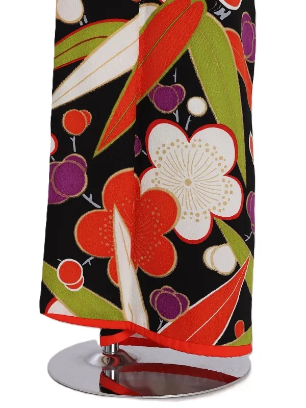 七五三(7歳女児)500/黒地梅と笹