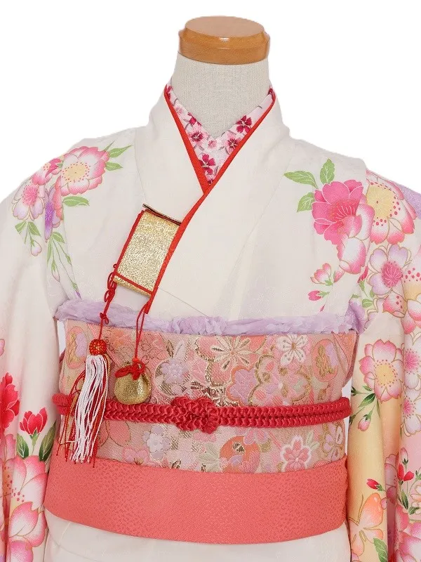 七五三(5歳女児)506/白裾赤八重桜