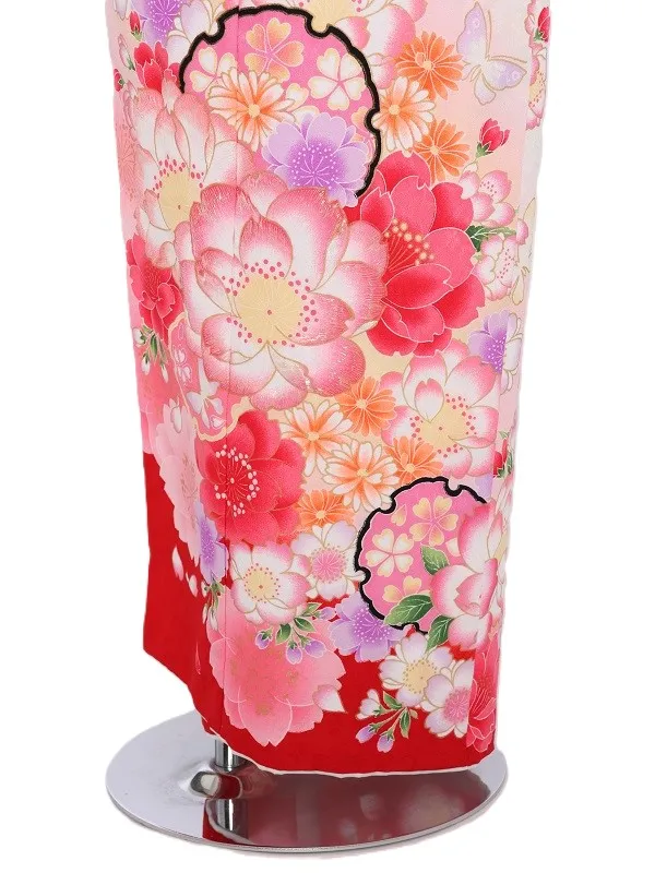 七五三(5歳女児)506/白裾赤八重桜