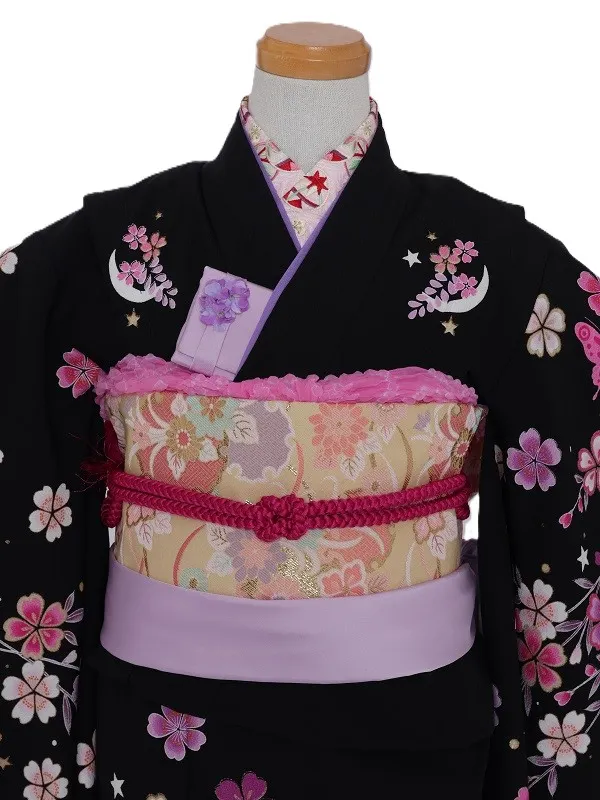 七五三(5歳女児)508/黒しだれ桜星蝶々