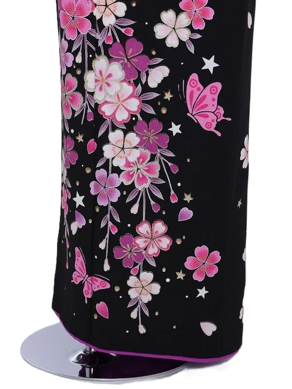 七五三(5歳女児)508/黒しだれ桜星蝶々