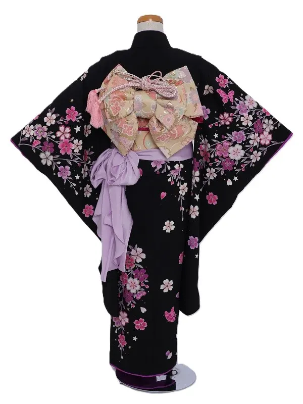 七五三(5歳女児)508/黒しだれ桜星蝶々