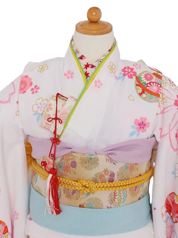 七五三(5歳女児)509/白地に手毬柄