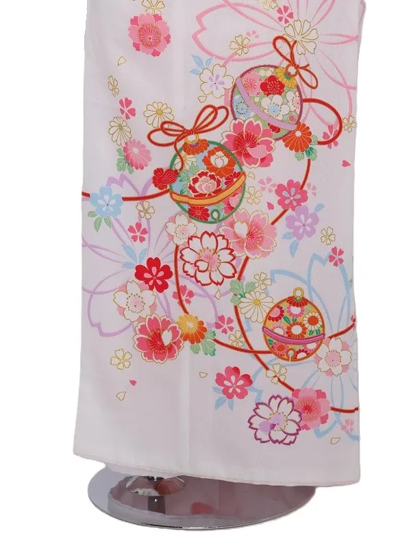 七五三(5歳女児)509/白地に手毬柄