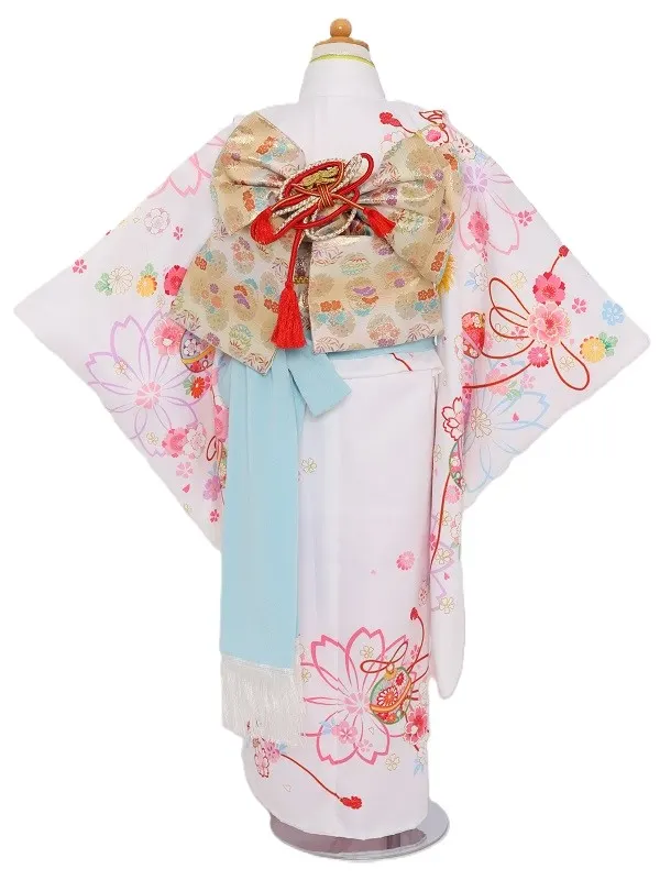 七五三(5歳女児)509/白地に手毬柄