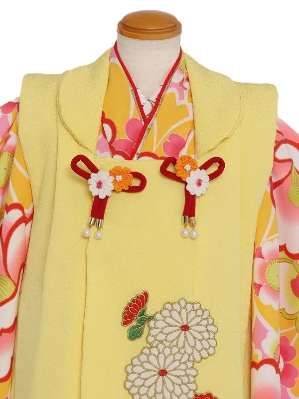 七五三(3歳女児)512/ﾋﾟﾝｸ地 大輪椿