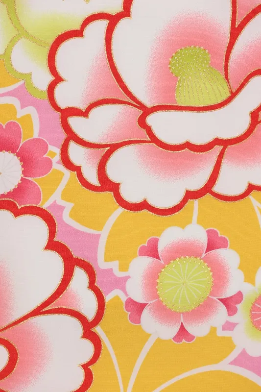 七五三(3歳女児)512/ﾋﾟﾝｸ地 大輪椿