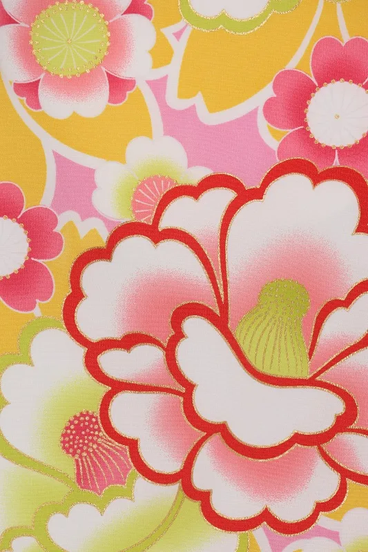 七五三(3歳女児)512/ﾋﾟﾝｸ地 大輪椿