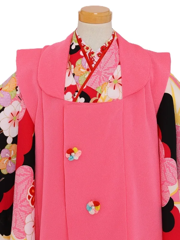 七五三(3歳女児)513/黒 麻の葉梅しぼり