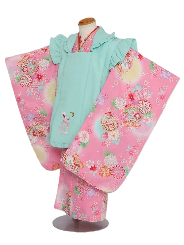 七五三(3歳女児)514/ﾋﾟﾝｸ 手毬ﾋﾟﾝｸ水色黄色玉