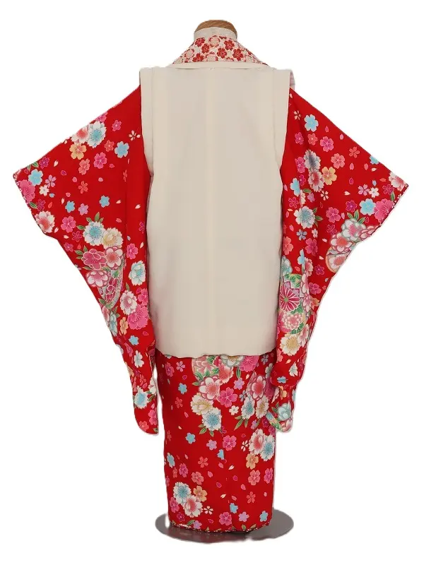 七五三(3歳女児)517/赤 手毬桜吹雪