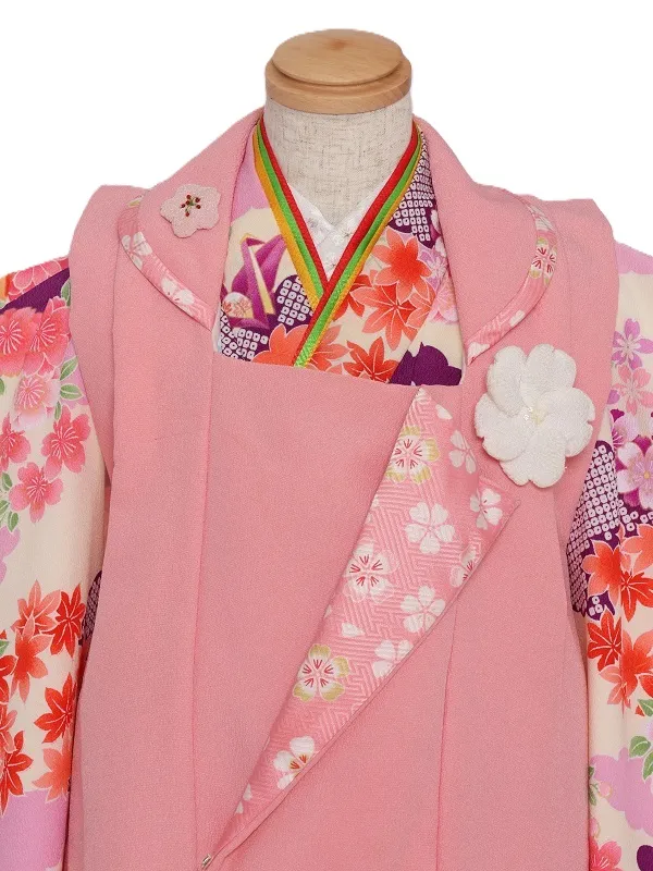 七五三(3歳女児)521/うす黄色 手毬しぼり桜