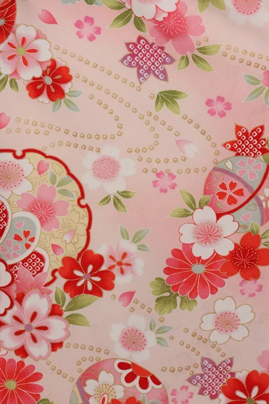 七五三(3歳女児)526/うすﾋﾟﾝｸ 花雪輪桜菊