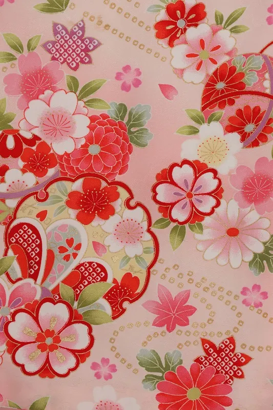 七五三(3歳女児)526/うすﾋﾟﾝｸ 花雪輪桜菊