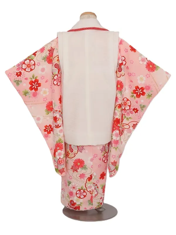 七五三(3歳女児)526/うすﾋﾟﾝｸ 花雪輪桜菊