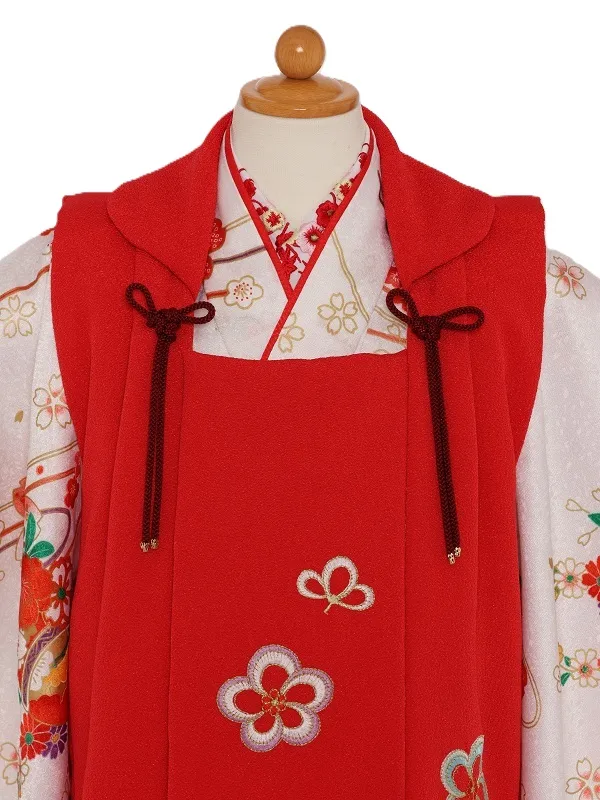 七五三(3歳女児)528/白 手毬ﾘﾎﾞﾝ八重桜