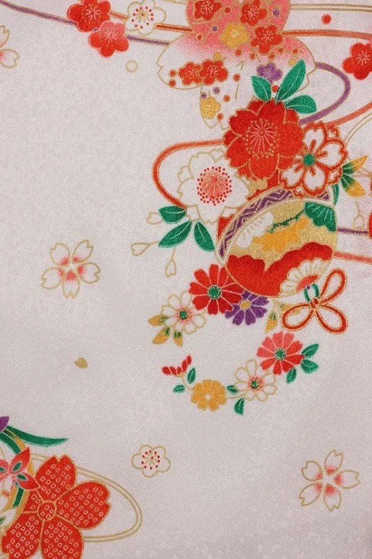 七五三(3歳女児)528/白 手毬ﾘﾎﾞﾝ八重桜