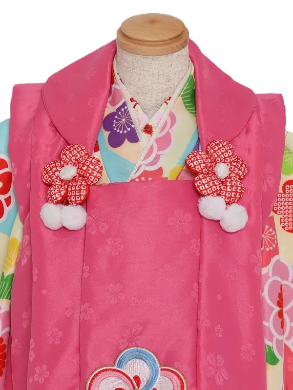 七五三(3歳女児)531/水色 矢絣 梅 松