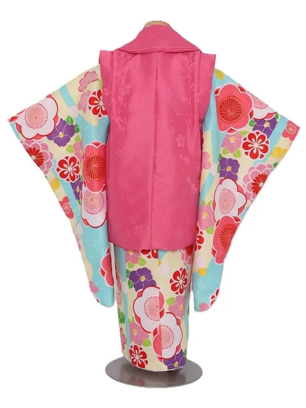 七五三(3歳女児)531/水色 矢絣 梅 松