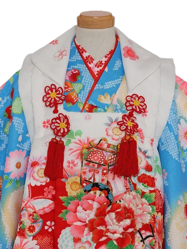 七五三(3歳女児)532/水色 いちごしぼり