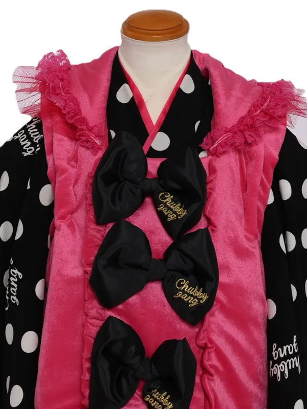 七五三(3歳女児)537/黒地 白ﾄﾞｯﾄ柄