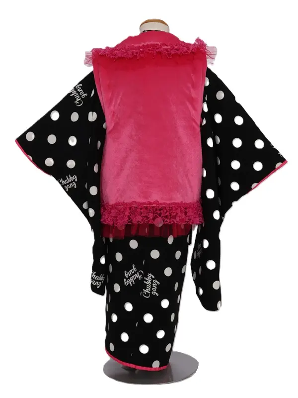 七五三(3歳女児)537/黒地 白ﾄﾞｯﾄ柄