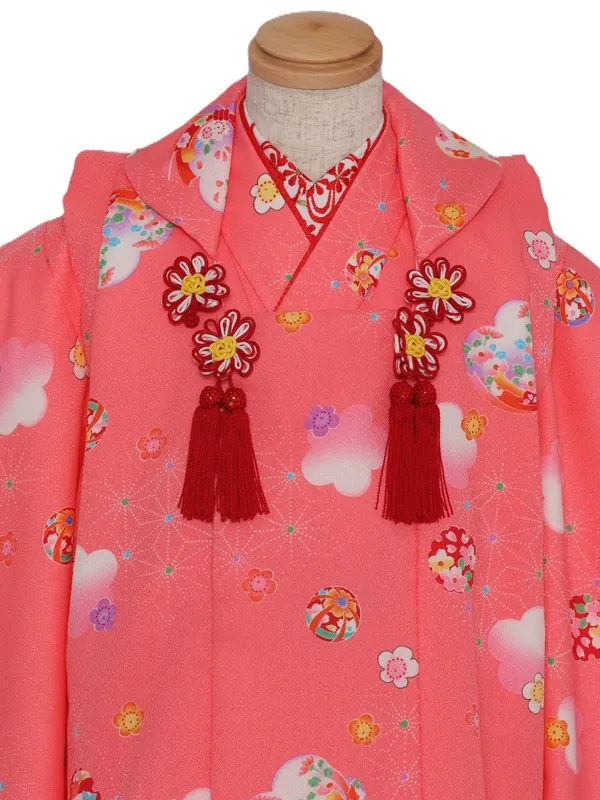 七五三(3歳女児)542/ﾁｪﾘｰﾋﾟﾝｸ 雪輪手毬打出の小槌