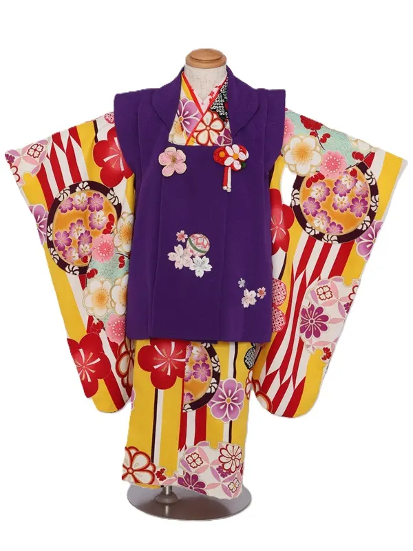 七五三(3歳女児)545/黄色 矢絣花雪輪