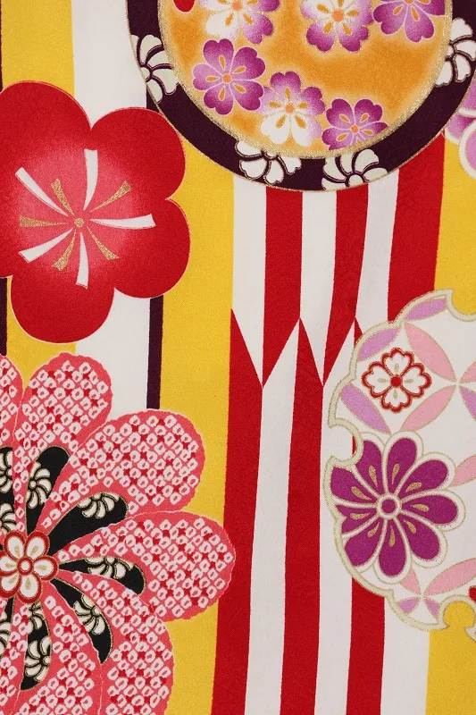 七五三(3歳女児)545/黄色 矢絣花雪輪