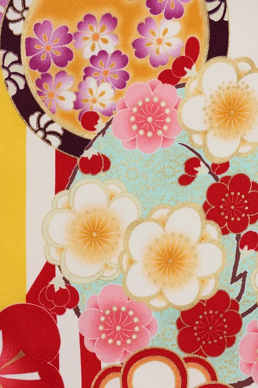 七五三(3歳女児)545/黄色 矢絣花雪輪