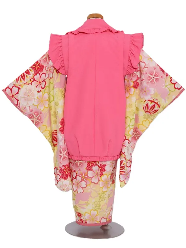 七五三(3歳女児)548/うす黄色 桜うさぎ