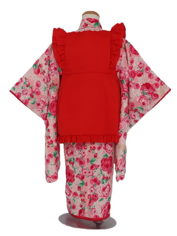 七五三(3歳女児)552/ﾋﾟﾝｸさくらんぼﾊﾞﾗにﾚｰｽ