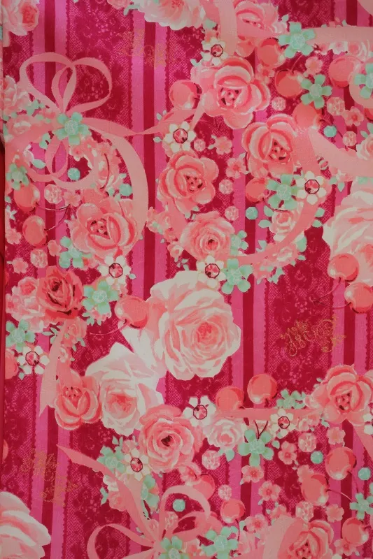 七五三(3歳女児)553/ｼｮｯｷﾝｸﾞﾋﾟﾝｸさくらんぼﾊﾞﾗにﾚｰｽ