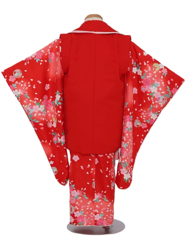 七五三(3歳女児)558/赤ﾋﾟﾝｸぼかし桜