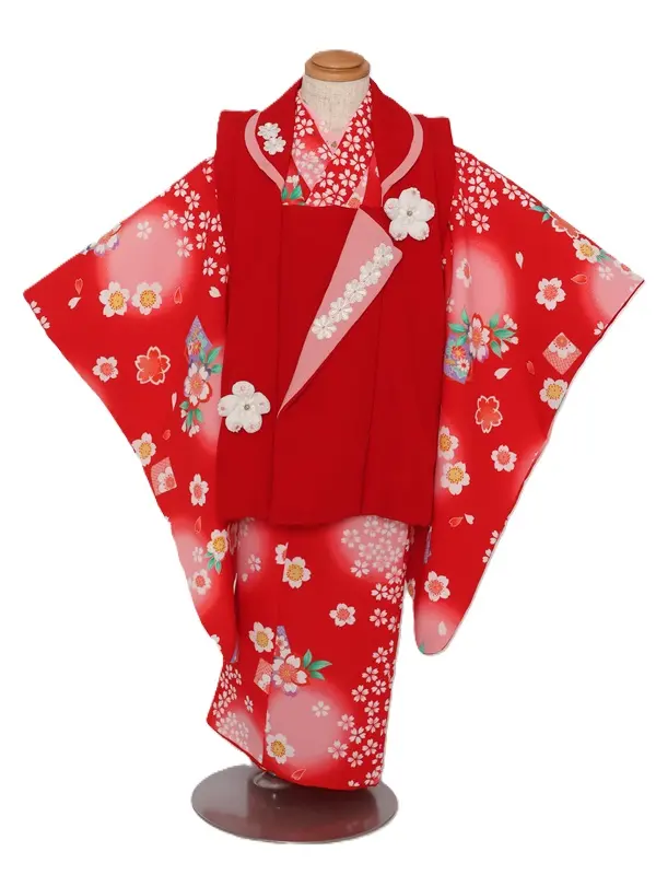 七五三(3歳女児)559/赤ﾋﾟﾝｸぼかしｶﾙﾀと桜