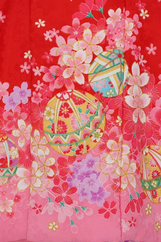七五三(3歳女児)560/ﾋﾟﾝｸ地八重桜散らし桜