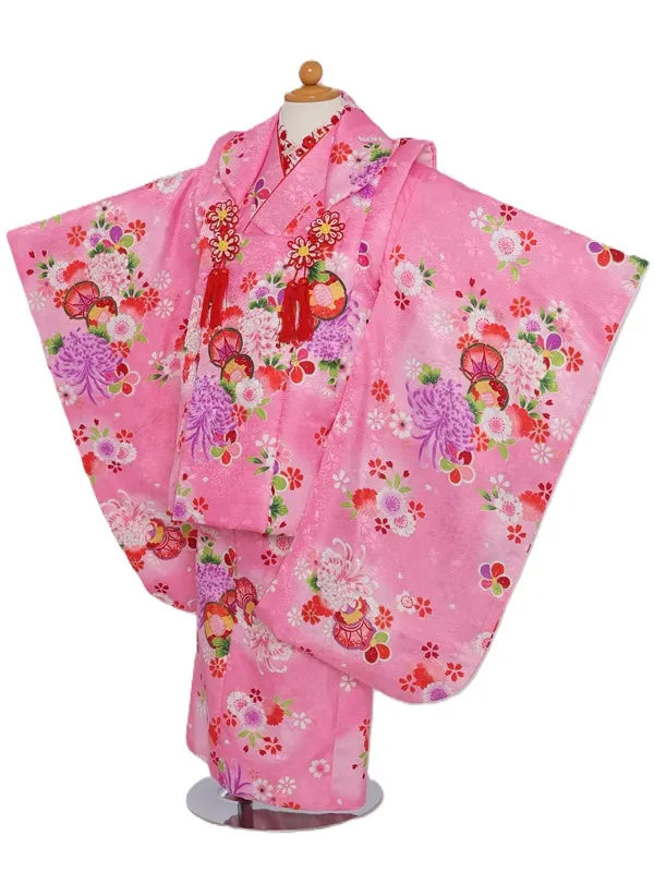 七五三(3歳女児)561/ﾋﾟﾝｸぼかし鼓菊