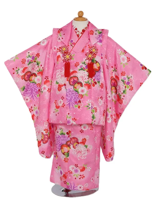 七五三(3歳女児)561/ﾋﾟﾝｸぼかし鼓菊