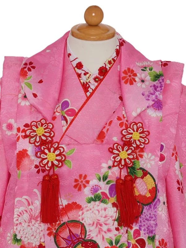 七五三(3歳女児)561/ﾋﾟﾝｸぼかし鼓菊