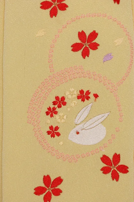 七五三(3歳女児)570ｵﾚﾝｼﾞ市松短冊四つ葉