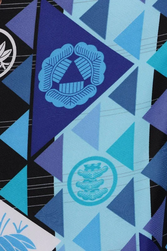 ジュニア(10歳男)331/水色うろこ柄家紋No,2