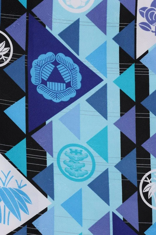 ジュニア(10歳男)331/水色うろこ柄家紋No,2