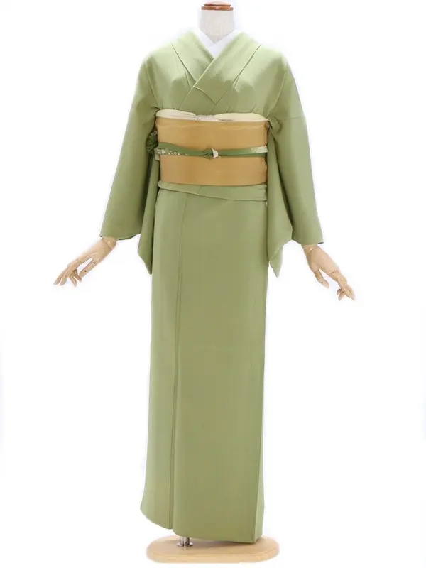 色無地(単衣)31抹茶色 花紋