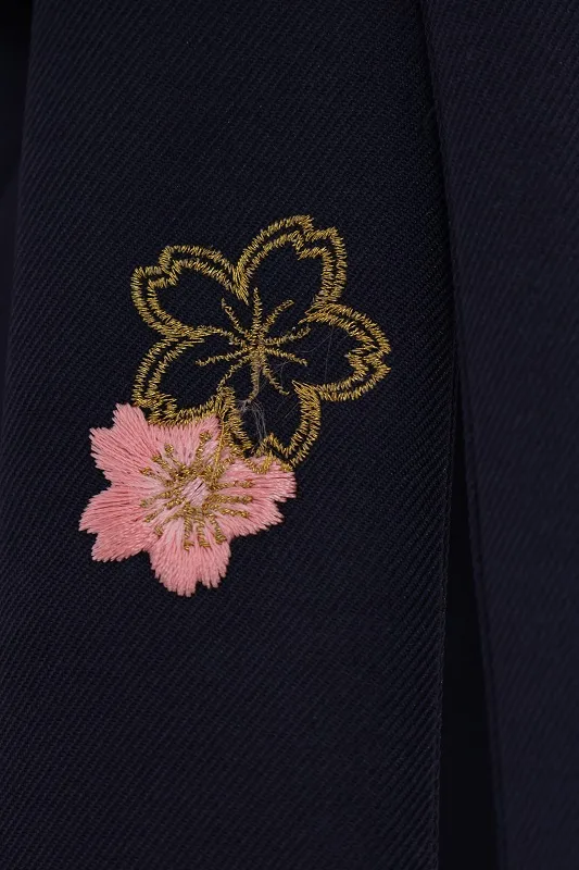 女児袴(5女)506白裾赤八重桜×紺袴