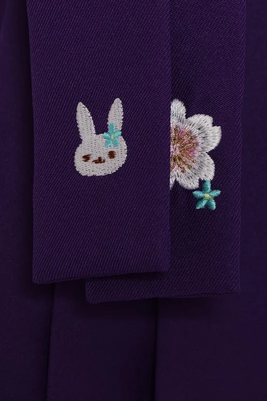 女児袴(5女)556水色にうすﾋﾟﾝｸぼかし鈴に桜×紫袴