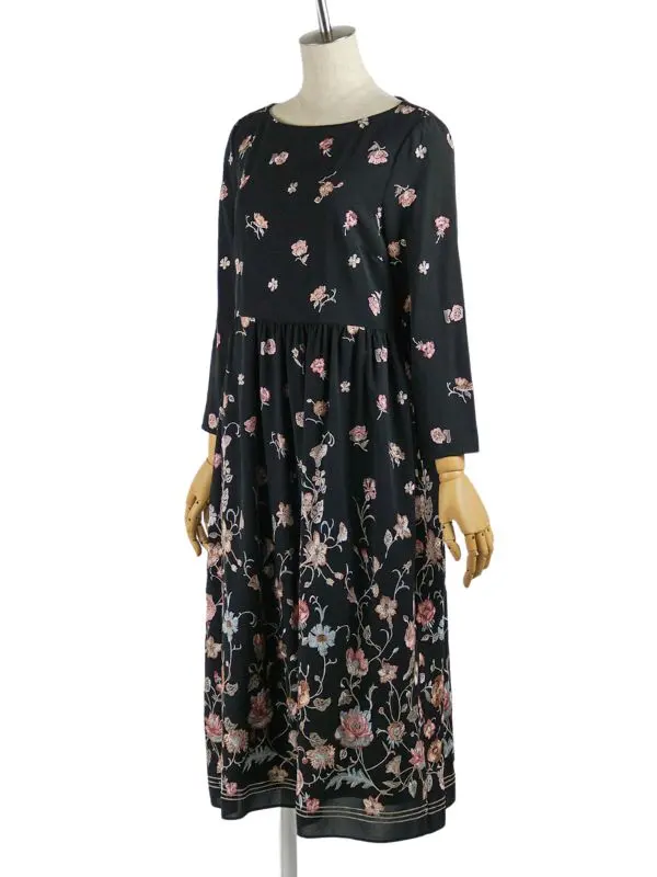 グレースコンチネンタル9号(M)サラサフラワー刺繍ワンピース