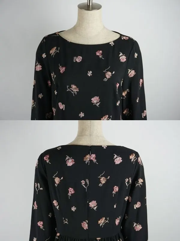 グレースコンチネンタル9号(M)サラサフラワー刺繍ワンピース