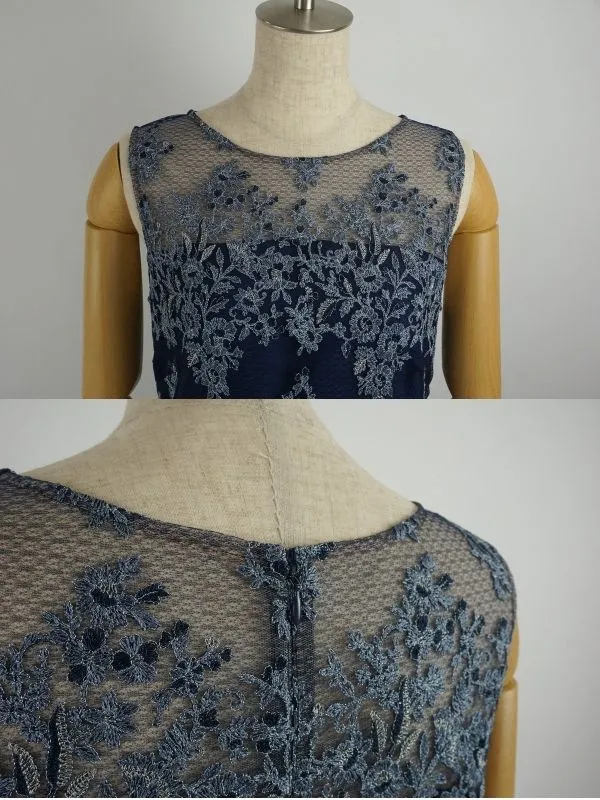グレースコンチネンタル9号(M)ラメフラワー刺繍ドレス