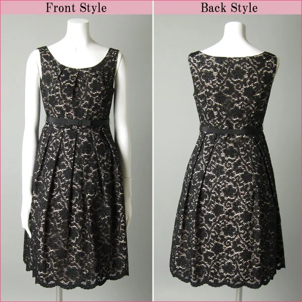 ストロベリーフィールズ9号(M)ラメストレッチレースパニエ付ワンピース